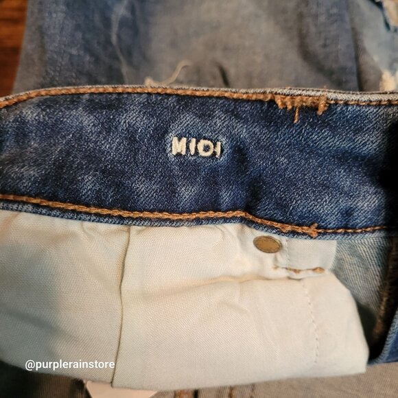 American Eagle Midi Shorts 0 Next Level Stretch Medium Light Wash Denim Country - Picture 5 of 13